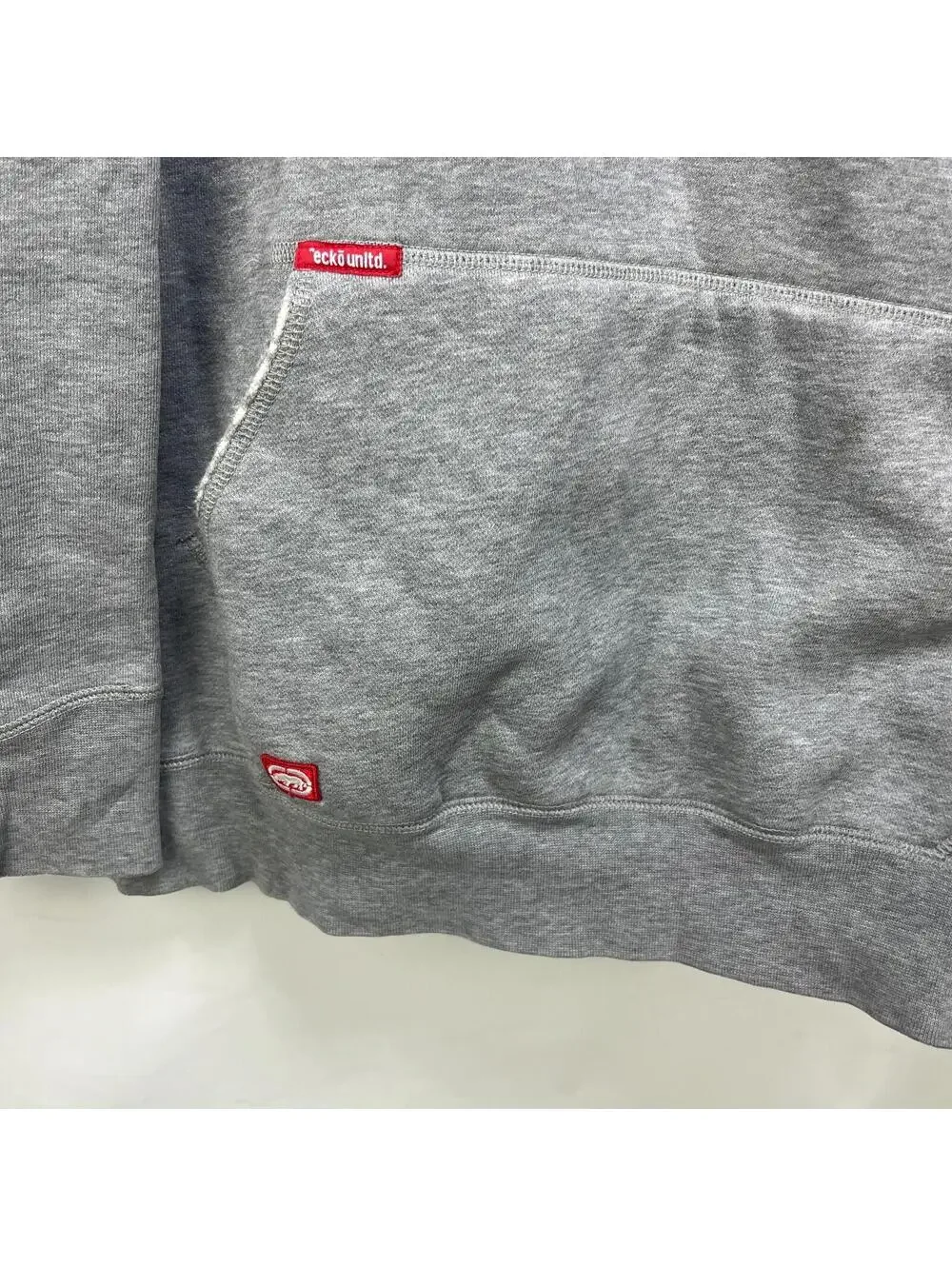 Vtg Ecko Unltd Gray Embroidered Rhino Pullover Hoodie XL - Picture 5 of 11